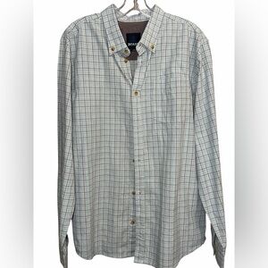 Prana Men's Checkered Button Down Shirt - Gray and Blue